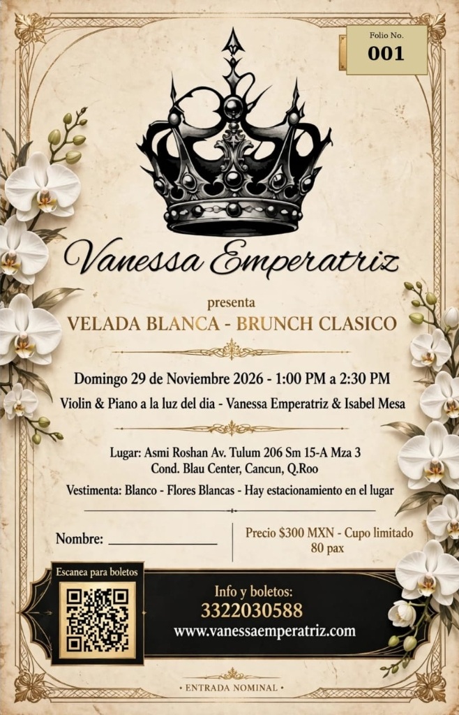 Formato Oficial Boleto Velada Blanca